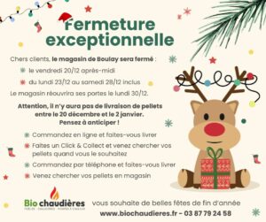 Fermeture exceptionnelle pour Noël